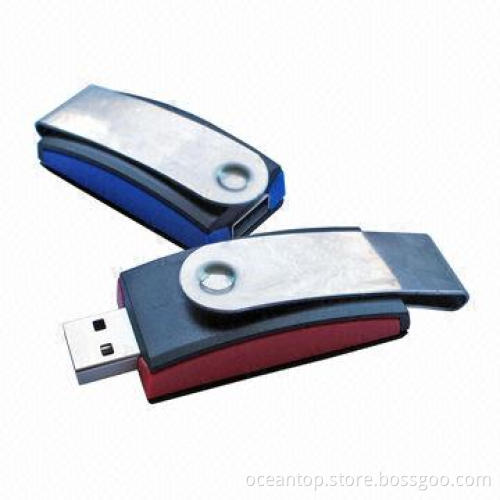 Slide USB Flash Drive, Made of Metal + ABS Plastic